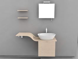 Single Sink Bathroom Vanity Cabinets 3d model preview