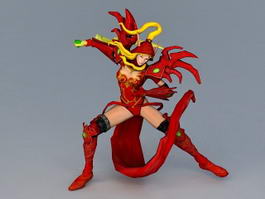 Medieval Art Female Assassin 3d model preview