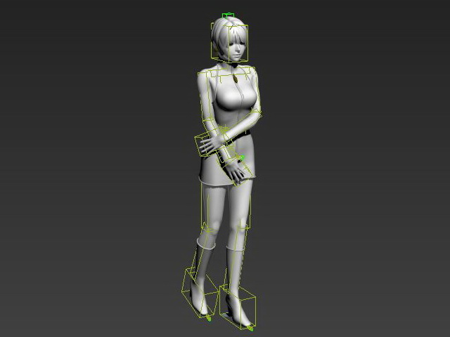 Young Woman Standing Rigged 3d rendering