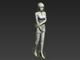 Young Woman Standing Rigged 3d model preview
