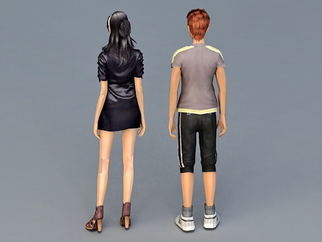Young Asian Couple 3d rendering