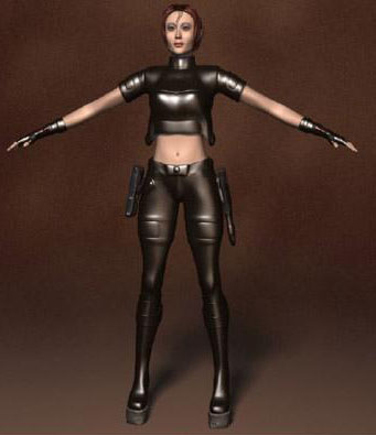 Hot Female Gunslinger 3d rendering