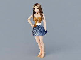 Summer Girl 3d model preview