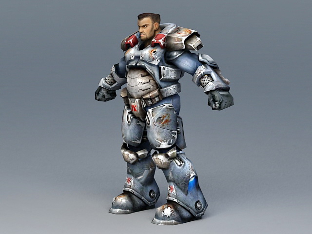 Future Armor Soldier 3d rendering