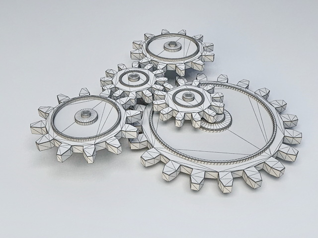 Mechanical Gears 3d rendering