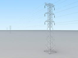 Transmission Power Lines Tower 3d model preview