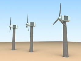 Large Wind Turbine 3d model preview