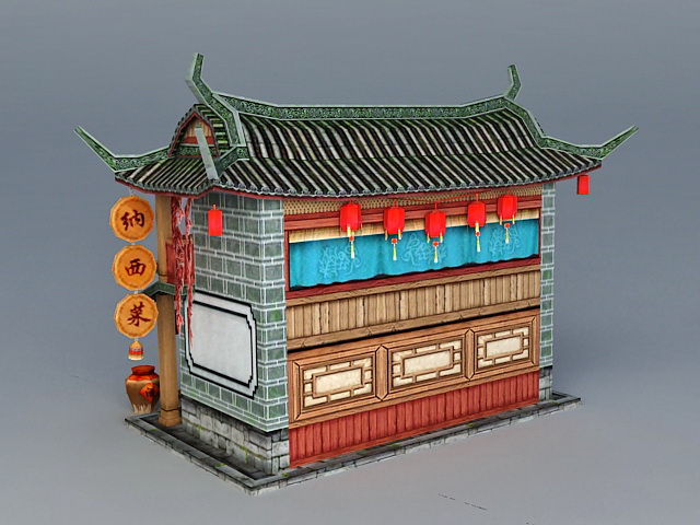 Ancient Chinese Tavern 3d rendering