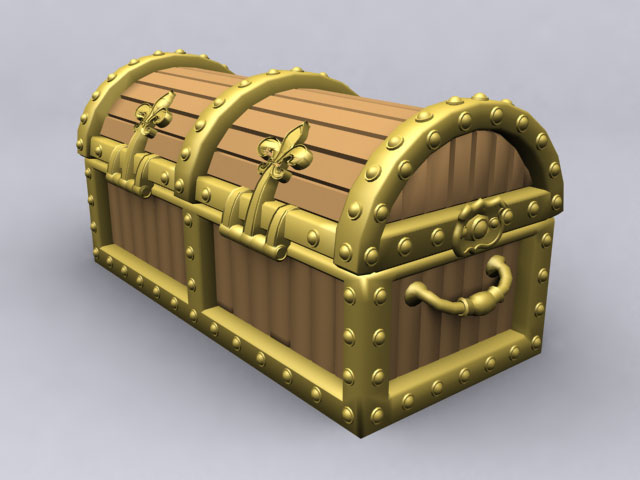 Pirate Treasure Chest 3d rendering