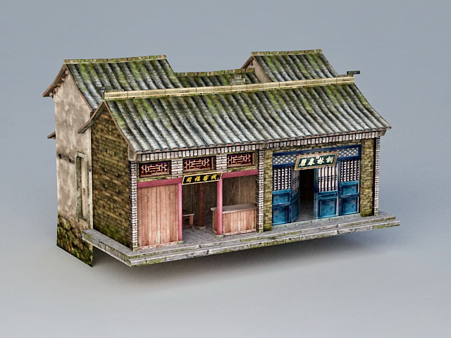 Ancient Chinese Inn Hotel 3d rendering
