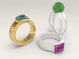 Gemstone Rings 3d model preview