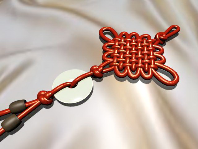 Traditional Chinese Knot Talisman 3d rendering