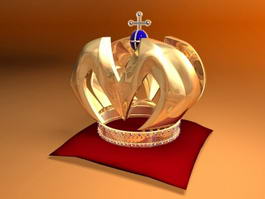 Medieval King Crown 3d model preview