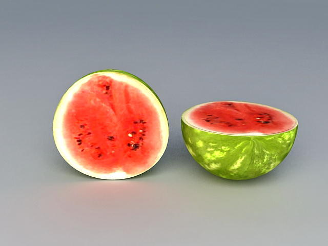 Cut Watermelon Half 3d rendering