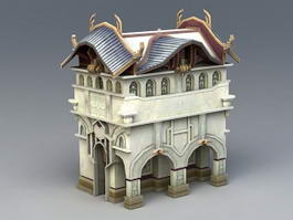 Medieval Town Building 3d model preview