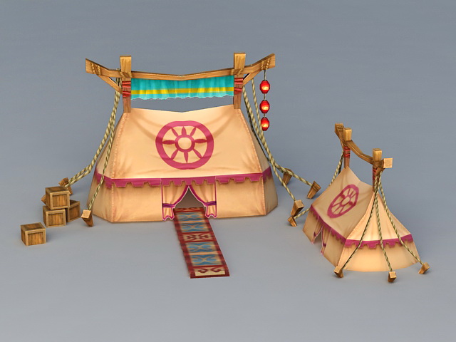 Ancient Military Tents 3d rendering