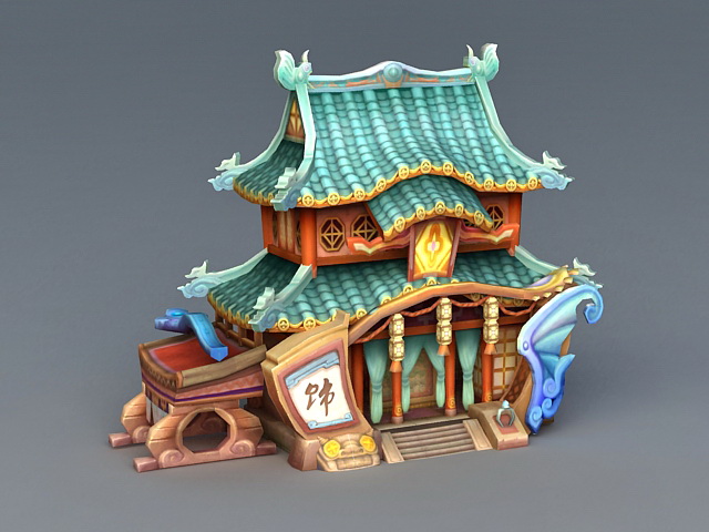 Cartoon China Architecture 3d rendering