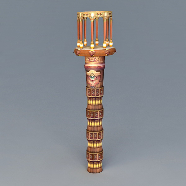 Buddhist Totem Pole 3d rendering