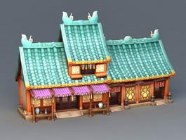 Ancient Anime buildings 3d preview