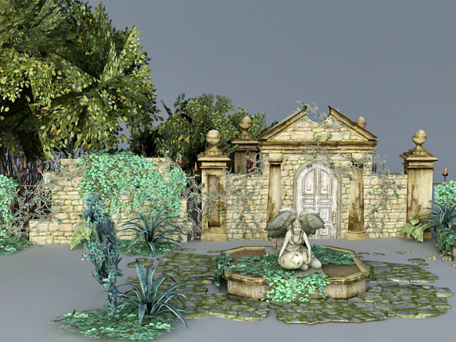 Garden Ruins 3d rendering