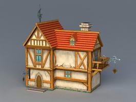 Medieval House 3d model preview