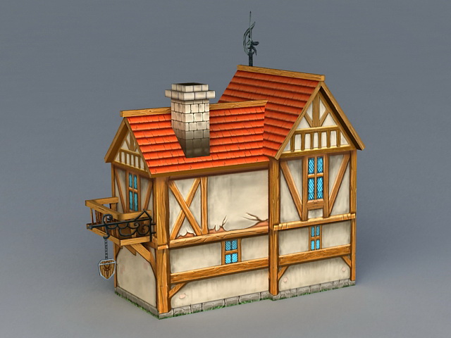 Medieval House 3d rendering