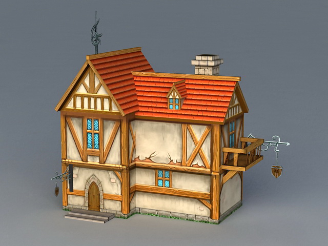 Medieval House 3d rendering