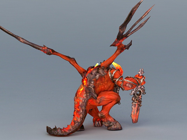 Lava Monster Dragon 3d rendering