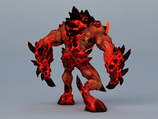 Lava Minotaur Demon 3d rendering