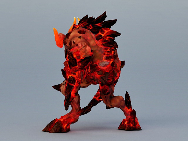 Lava Minotaur Demon 3d rendering