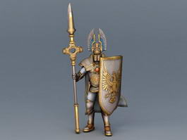 Golden Armor Knight 3d model preview