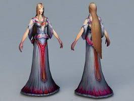 Beautiful Ghost Woman 3d model preview