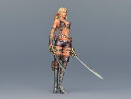 Sexy Fantasy Warrior Girl 3d model preview
