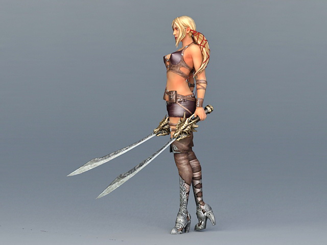 Sexy Fantasy Warrior Girl 3d rendering