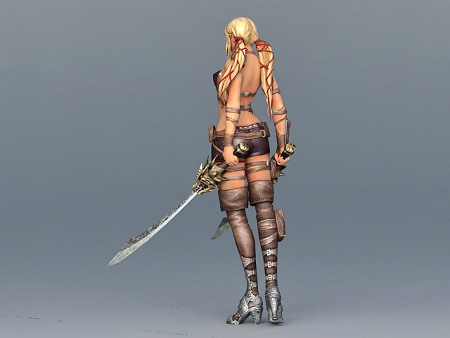 Sexy Fantasy Warrior Girl 3d rendering