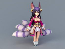 Chibi Fox Girl 3d model preview