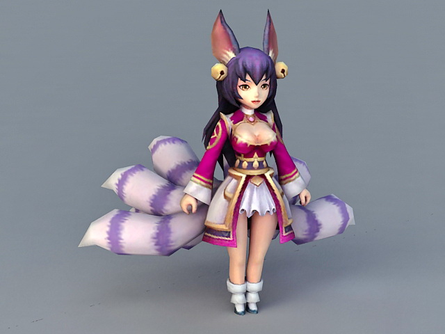 Chibi Fox Girl 3d rendering