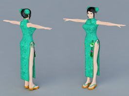 Traditional Chinese Girls 3d model preview
