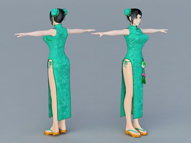 Traditional Chinese Girls 3d rendering
