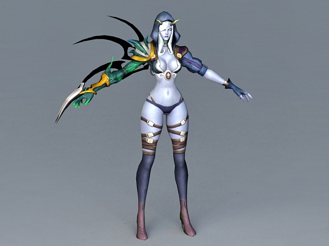 Pathfinder Female Elf Ranger 3d rendering