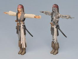 Captain Jack Sparrow Skeleton 3d preview