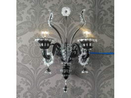 Antique Crystal Black Wall Sconce 3d preview