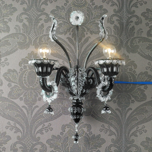 Antique Crystal Black Wall Sconce 3d rendering