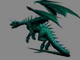 Dark Green Dragon 3d model preview