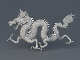 White Chinese Dragon 3d model preview