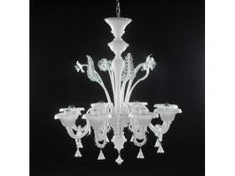Crystal Light White Chandelier 3d model preview