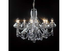 8 Crystal Chandelier Candles 3d model preview