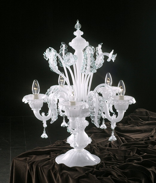 Antique Crystal Chandelier Table Lamp 3d rendering