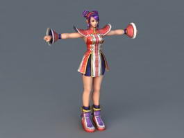 Anime Girl Cosplay 3d model preview