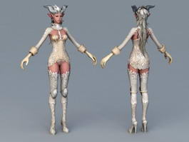 Anime Demon Girl 3d model preview